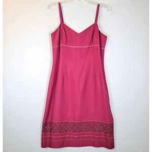 Ann Taylor Womens Silk Vintage Spaghetti Strap Midi Dress Size 10 Purple Friends